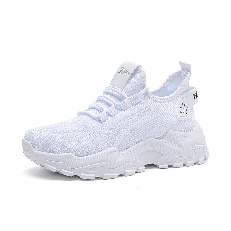 Women's Red Mesh Shoes Breathable Mesh Sneakers for Women Knitted Shoes Women White Platform Tennis Shoes Thick Sole Casual Shoe