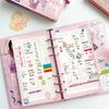 A6 Cute Binder Rabbit Week Plan Todo Paper Refill Accessories 120gsm Loose-leaf Notebook Journal Diary Paper School Stationery