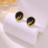 Vintage Enamel Butterfly Stud Earrings Ladies Women Ear Jewelry Vintage Enamel Geometric Oval Stud Earrings