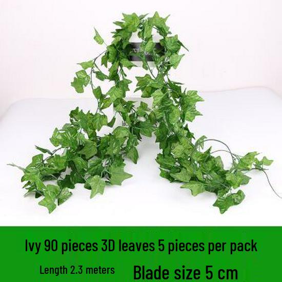 Artificial Rattan Ivy Vine with Green Grape Leaves and Chlorophytum Ceiling Decor