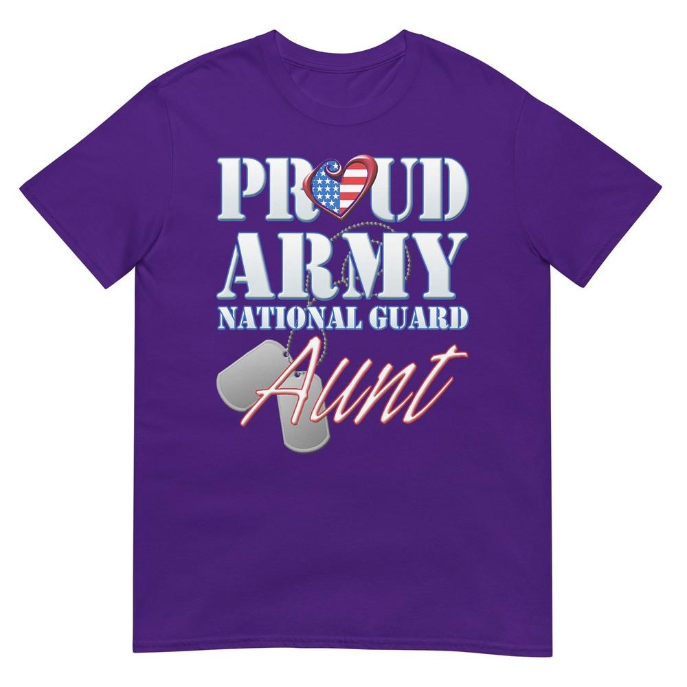 Proud Army National Guard Aunt Usa Heart Flag Shirt Tshirt
