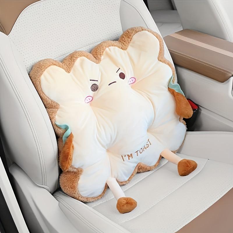 

[Cute Cartoon Lumbar Cushion] Soft, Lightweight VISNFA Cute Cartoon Character Car Lumbar Cushion | Portable Seat Support for Driving & Office Angry