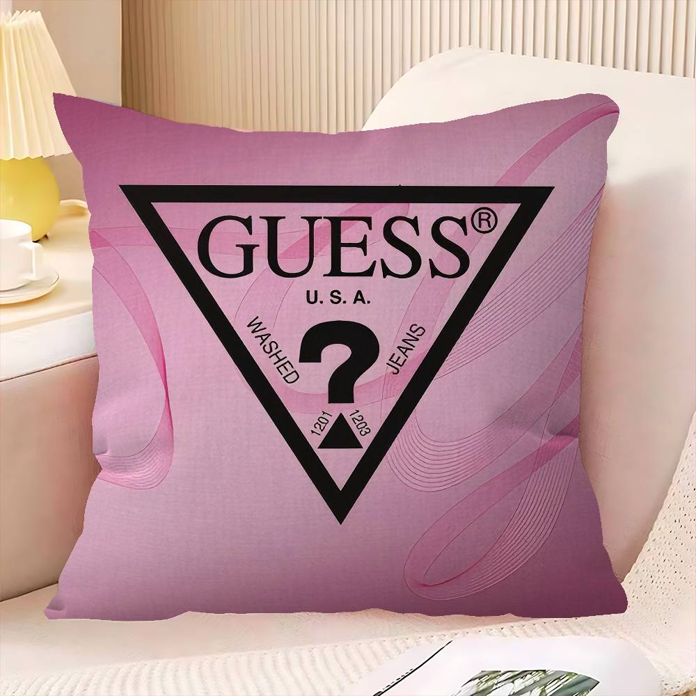 Fashion G_GuessS Logo Printed Office Cushion Pillowcase Car Cushion Cover45X45CM Lumbar Pillowcase Sofa Pillowcover