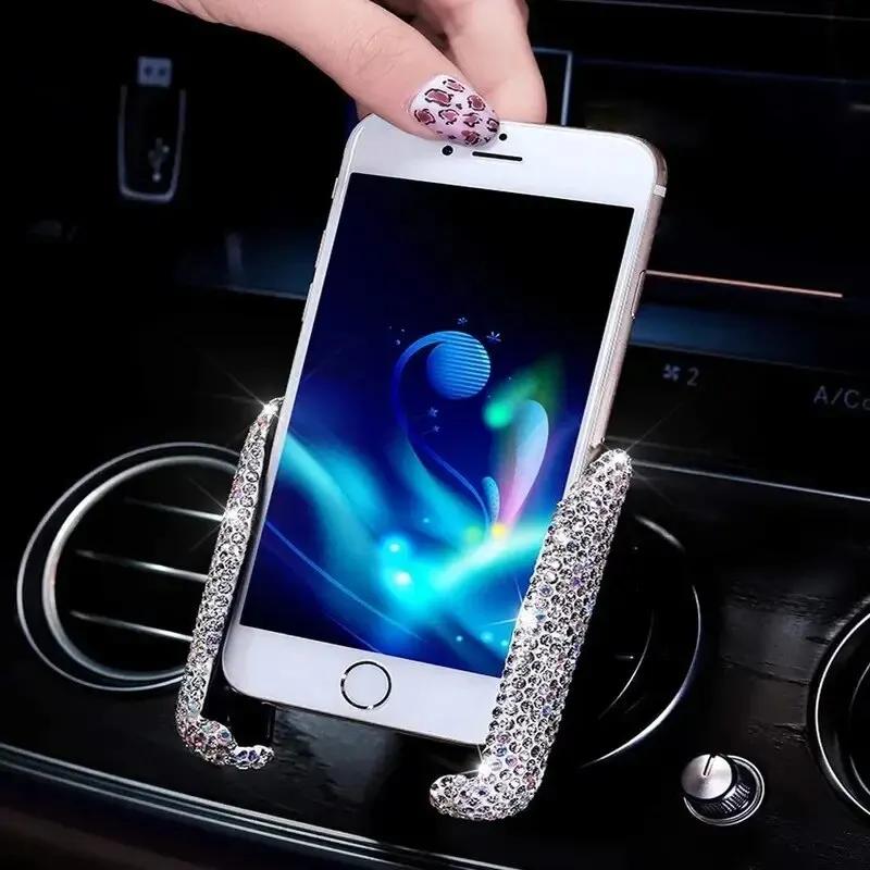 Sparkle Car Phone Mount - 360° Rotatable Gravity Vent Clip with Anti-Slip Pad & Universal Compatibility