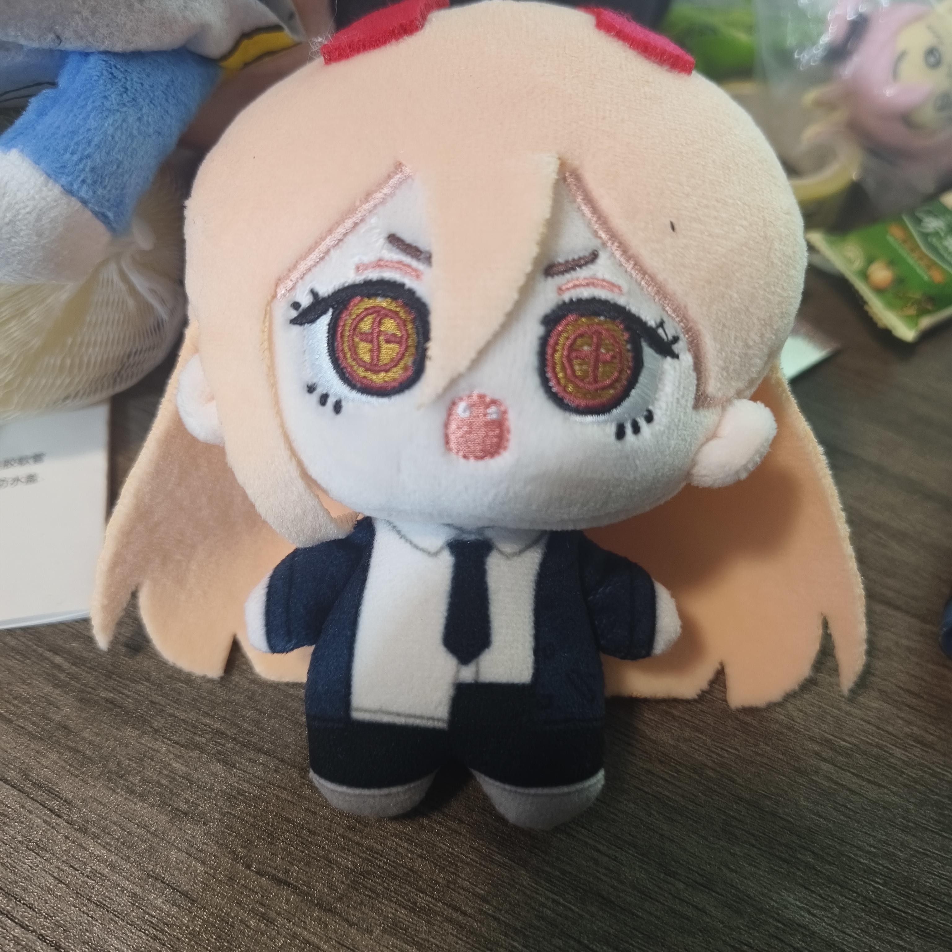 10cm Chainsaw Man Katoenen Pop Power Reze Makima Bedrukt Gezicht Pluche Hanger Tas Bedel Anime Figuur Cadeau Voor Jongens Meisjes Fans