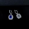 Elegant Long Dangle Earrings: S925 Sterling Silver with Rich Royal Blue Cultured Sapphire.