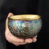 Colorful Kiln Mutated Shape Gilded Jian Zhan Cup Ceramic Kung Fu Tea Cup Tenmoku Glaze Single Cup Master Cup Tea Bowl Tasting Cu