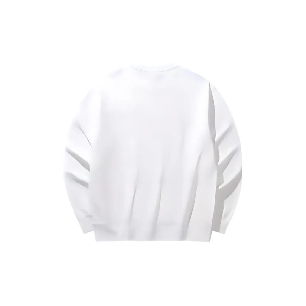 Anta Letter Print Loose Round Neck Sweatshirt Elastic Waist Cuffed Fleece Long Pants Casual Sports Suit 152448706N-1+952517307N-2