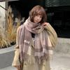 New Autumn and Winter Scottish Style Extra Long Wool Warm Outer Fringed Shawl Soft Plaid Scarf for Women