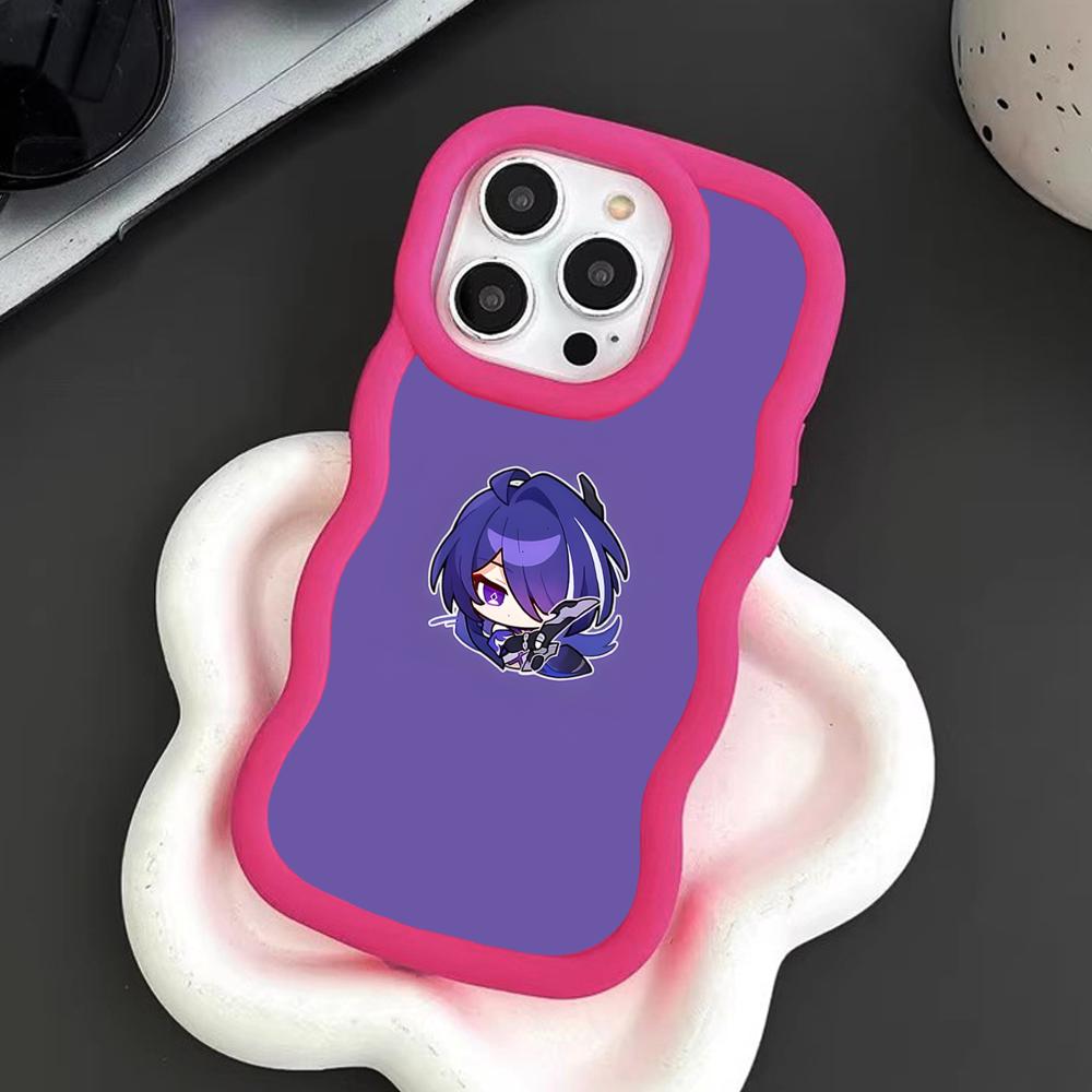 HSR Acheron Wavy Edge TPU Mobile Phone Case for iPhone 17 16 15 14 13 12 11 Air Pro Max Plus Colorful Cover