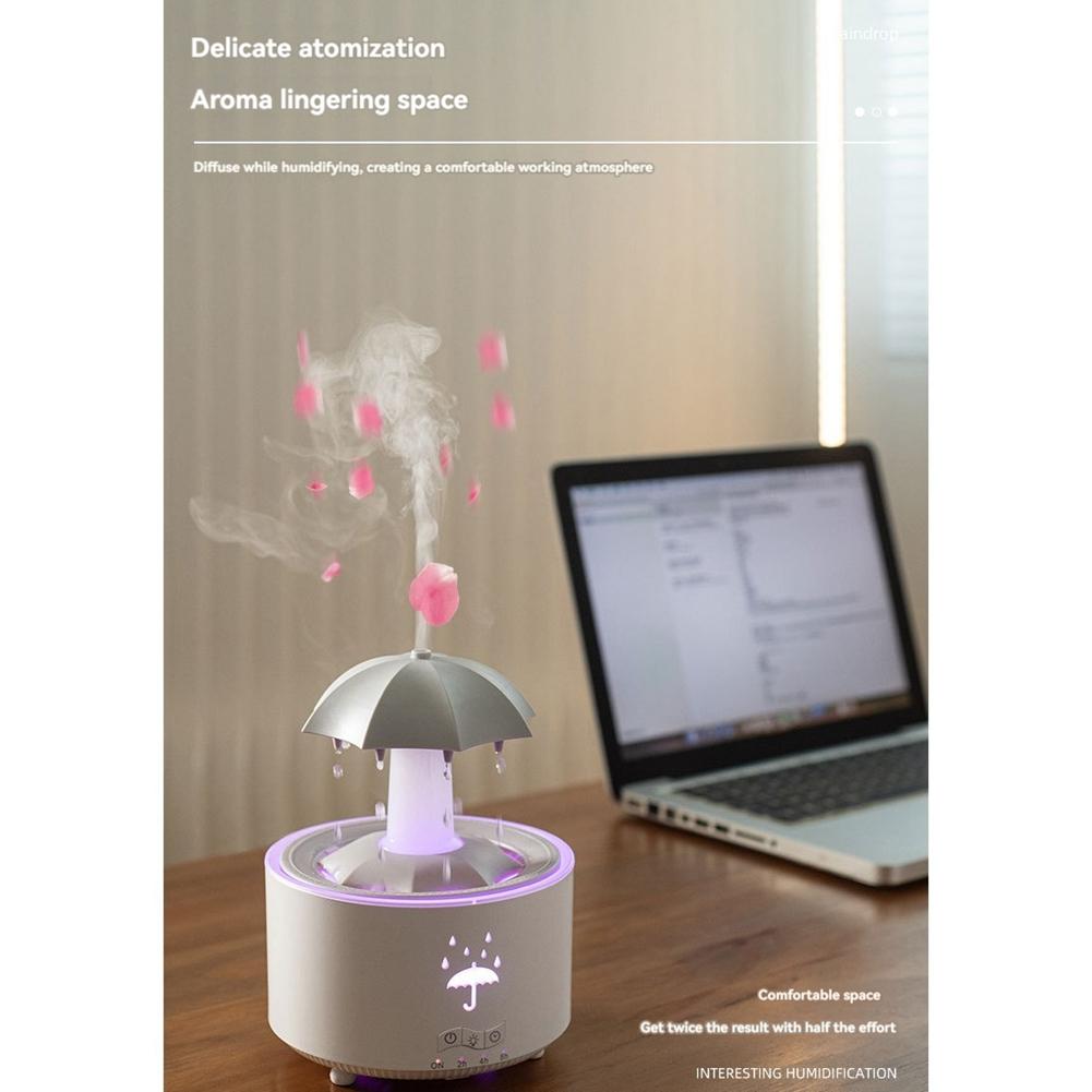 A60P Raindrop Humidifier For Bedroom Large Room Air Humidifiers & Aromatherapy Diffuser Quiet Humidifier With Light