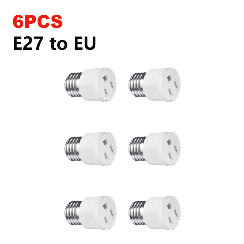 10-1PCS E27 to EU US Converter Lamp Socket Light Holder LED Bulb Lighting Outlet Plug E27 EU US Plug Socket Accessories