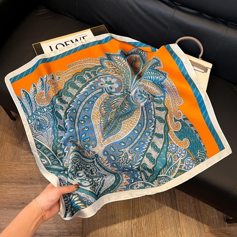 Mother's Day Silk Scarf Muse Festival Gift Simulation Silk Silk Scarf Premium Spring and Summer Square Scarf 71 Silk Decorative Small Scarf