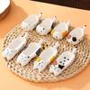 New Ceramic Flavor Plate Cartoon Home Cute Kitten Dipping Sauce Plate Chopstick Rest Spoon Holder Hot Pot Sauce Plate Vinegar Plate