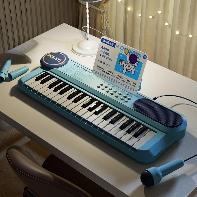 37 Key Children Electronic Keyboard With Microphone Baby Montessori Educational Toy Musical Instrument Kids Paly Music Piano Toy