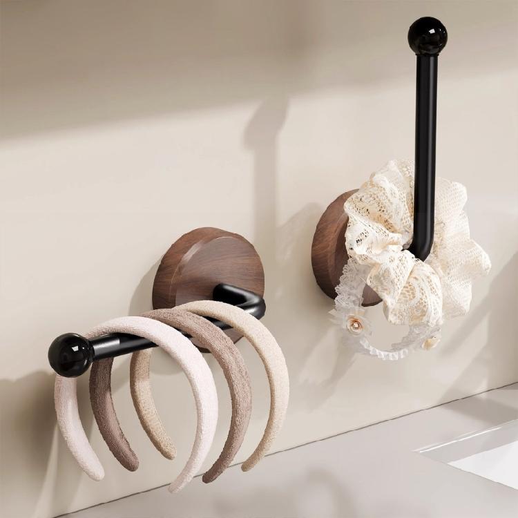 Hölzerner Badezimmerhaken Bohrlos Naturholz-Finish Platzsparende Aufbewahrungslösung Bukolische Holzhaken-Dekore