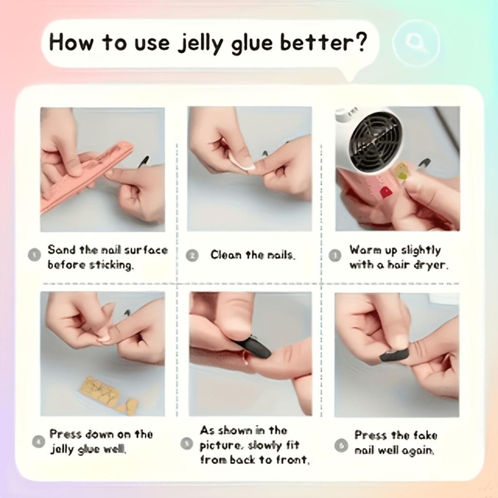 120Pcs Breathable Waterproof Jelly Stickers, Nail Adhesive Tools for Press On Nails