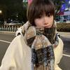 Tassel Retro Contrast Plaid Scarf Women's Niche Winter Korean Versatile Warm Scarf Student Imitation Cashmere Shawl