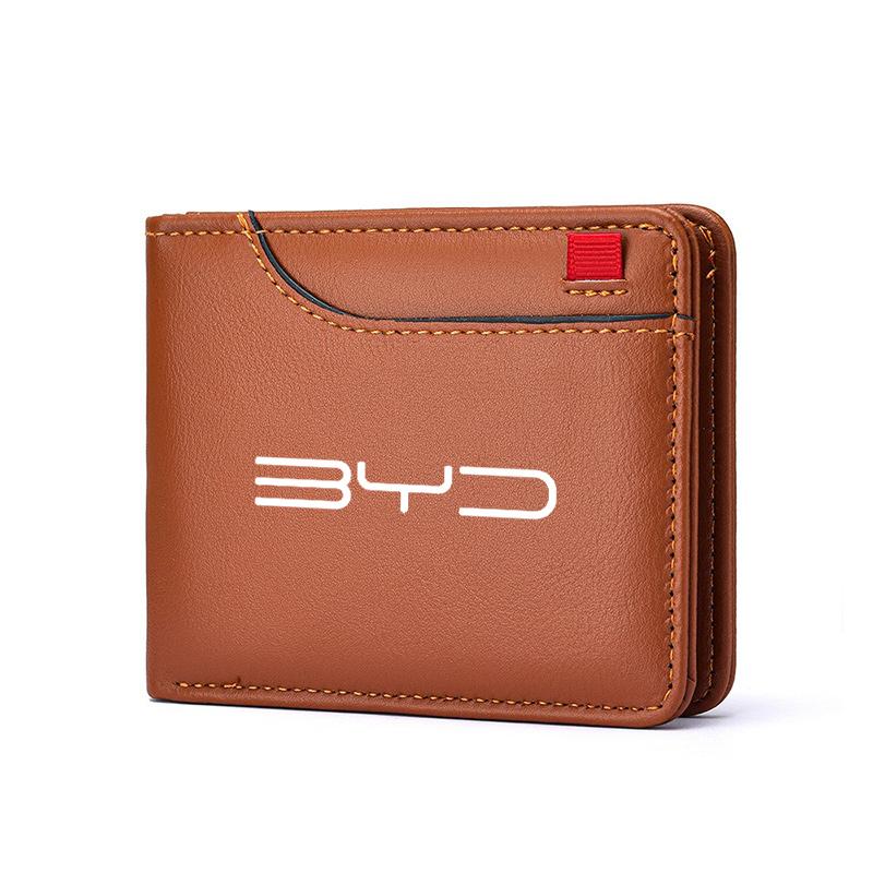 For BYD Song Plus Atto 3 Han EV Tang DM Qin Seal Dolphin Multi Car Wallet ID Credit Card Purse Leather Storage Key Case Accessor