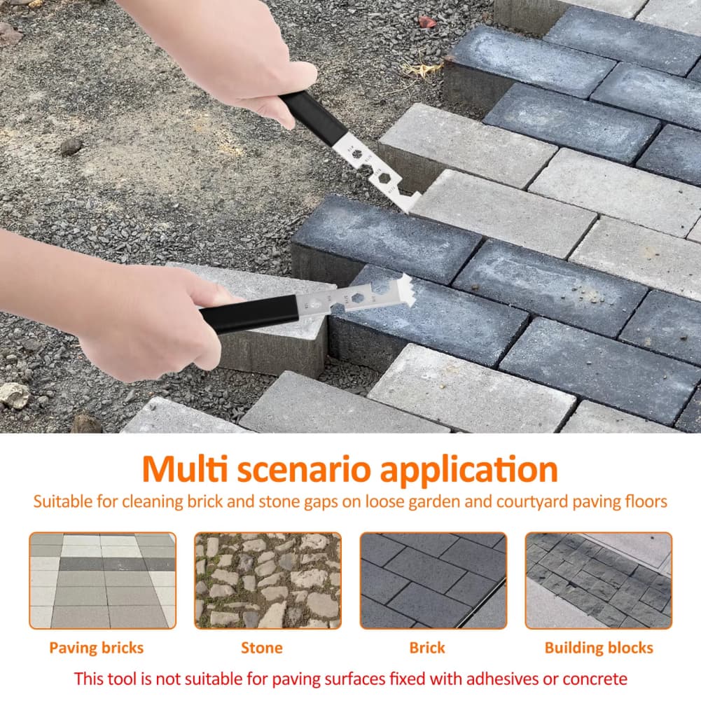 4pcs Paver Removal Tool Brick-Pry Tool Set Paving Slab Remover With Micro-Tooth Non-Slip Rubber Handle For Outdoor Garden Tool