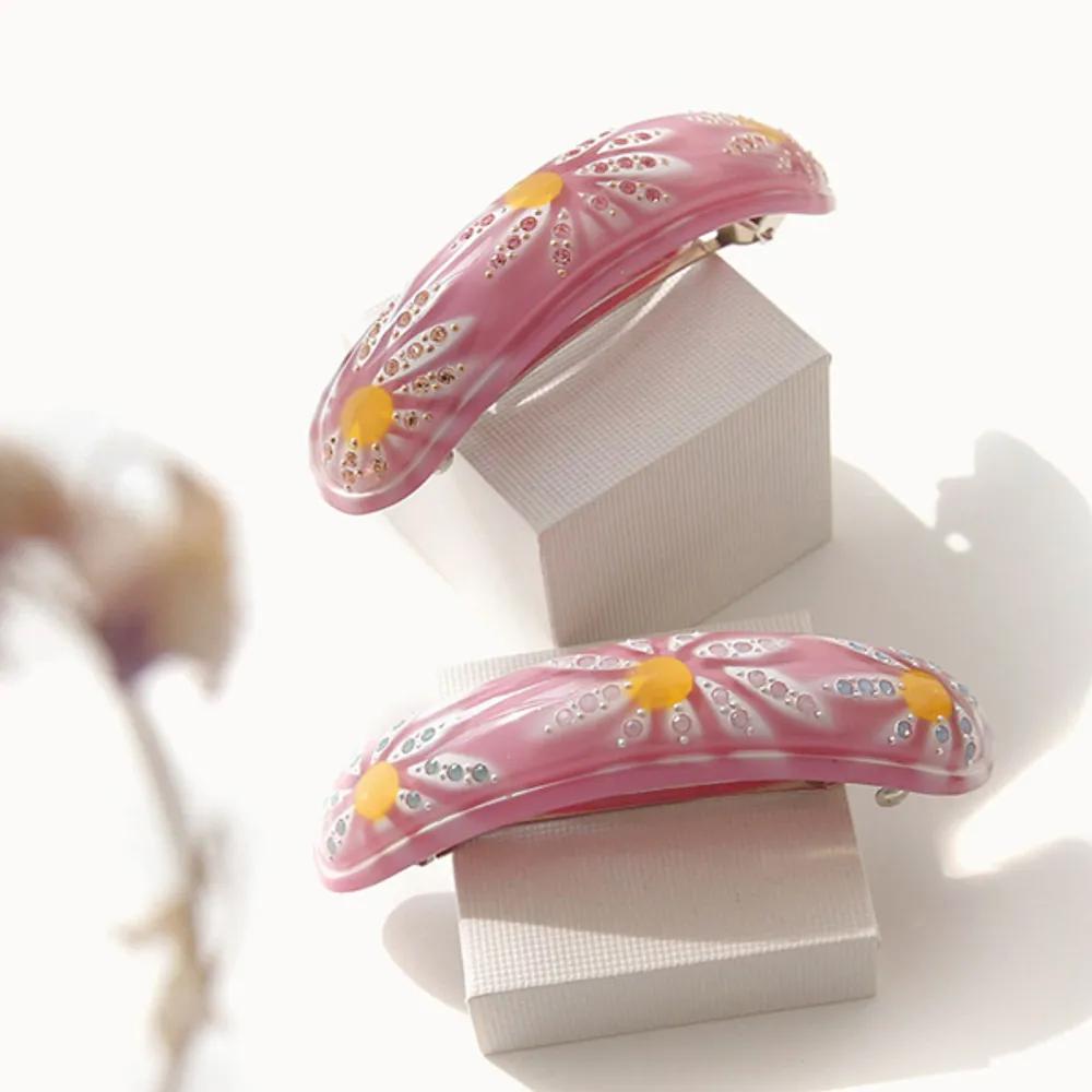 bydaisy Bh0498 Pink Flower One-Hair Automatic Pin pink
