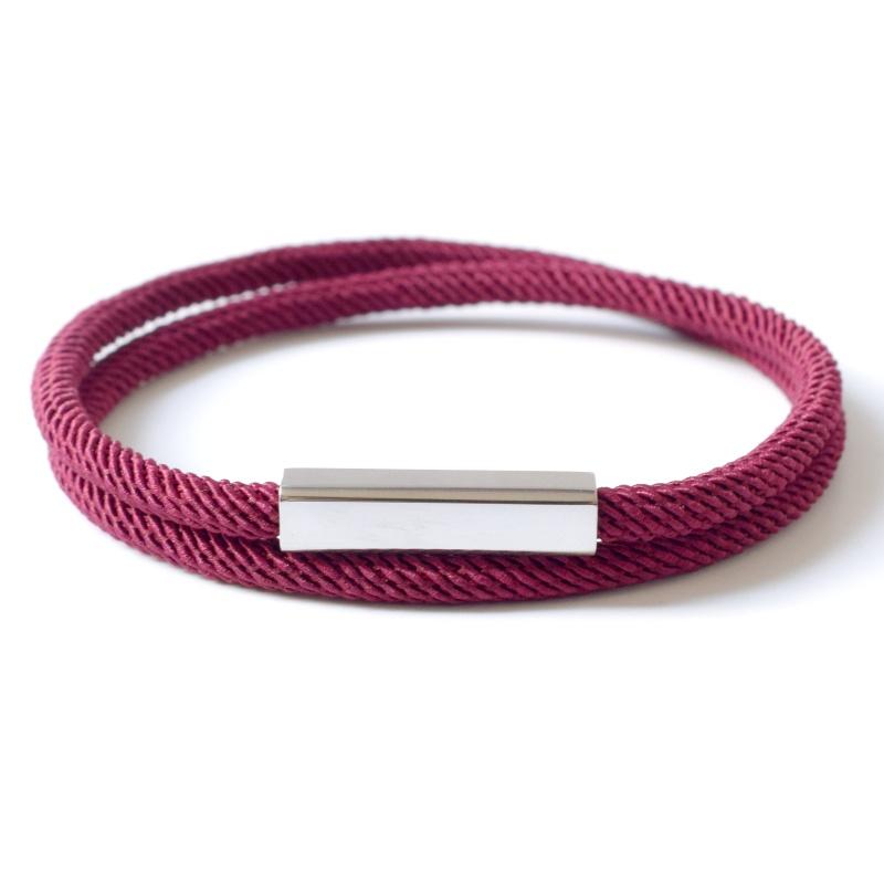New Design 2 Loop Milan Rope Chain Bracelets for Women Geometric Square Bar Stainless Steel Magnetic Buckle Bracelet Men Jewelry