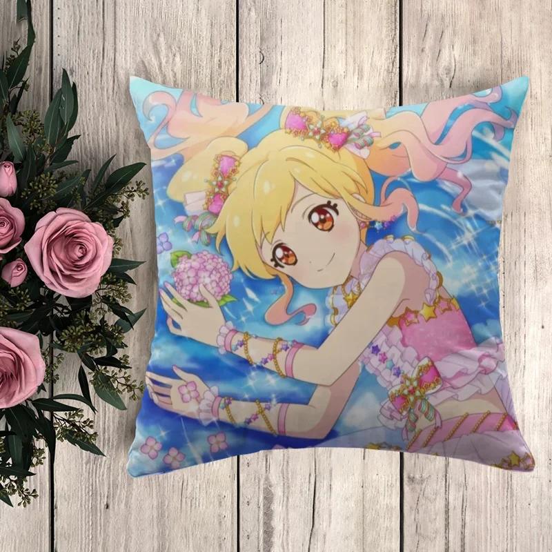 Pillowcase A-Aikatsu Pilow Cases Throw Pillows Anime Pillow Cover Decorative Pillowcases Cushion Covers Fall Decor