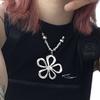 Retro Vintage Hollow Flower Charm Statement Simple Leather Cord Women Necklace Boho Jewelry