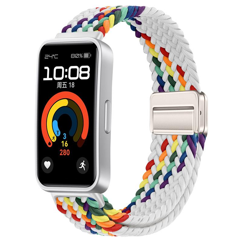 Geflochtenes Nylon-Schlaufenarmband für Huawei Band 10 9 8 Verstellbares Armband mit magnetischem Verschluss für Huanwei Band 10/9 Armbandzubehör