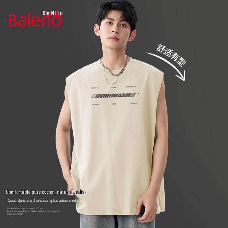 Baleno Men s Loose Fit Cotton Sleeveless Vest M