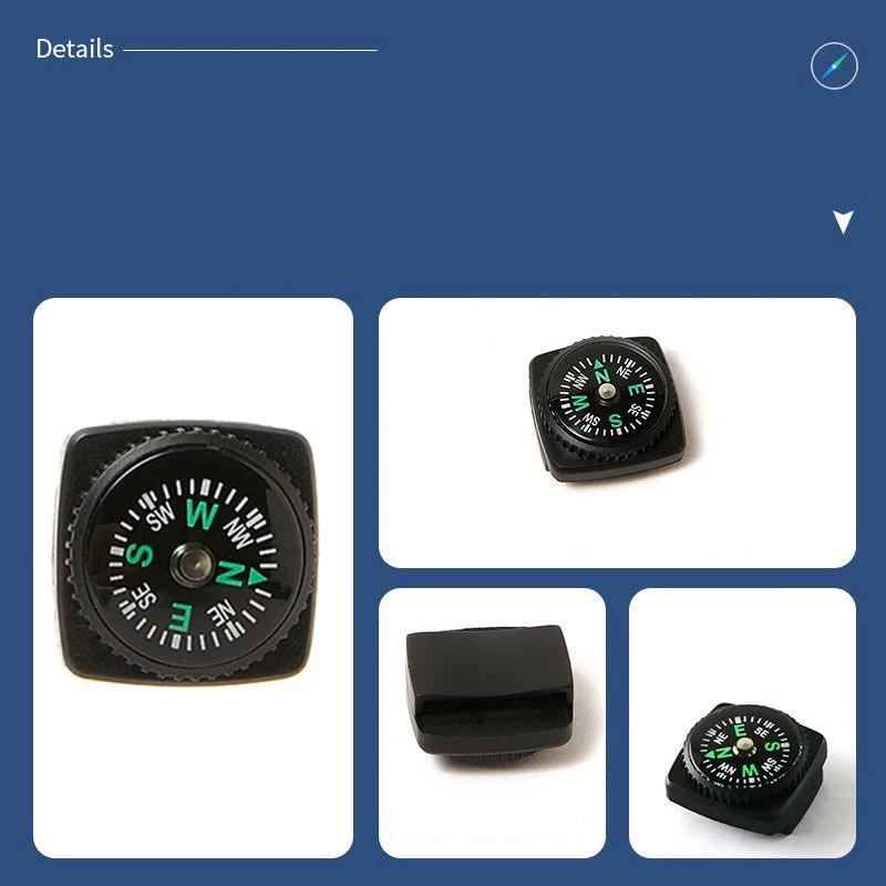 10pcs/lot Mini Wristband Compass Portable Detachable Compass Outdoor Camping Hiking Travel Emergency Survival Navigation Tool