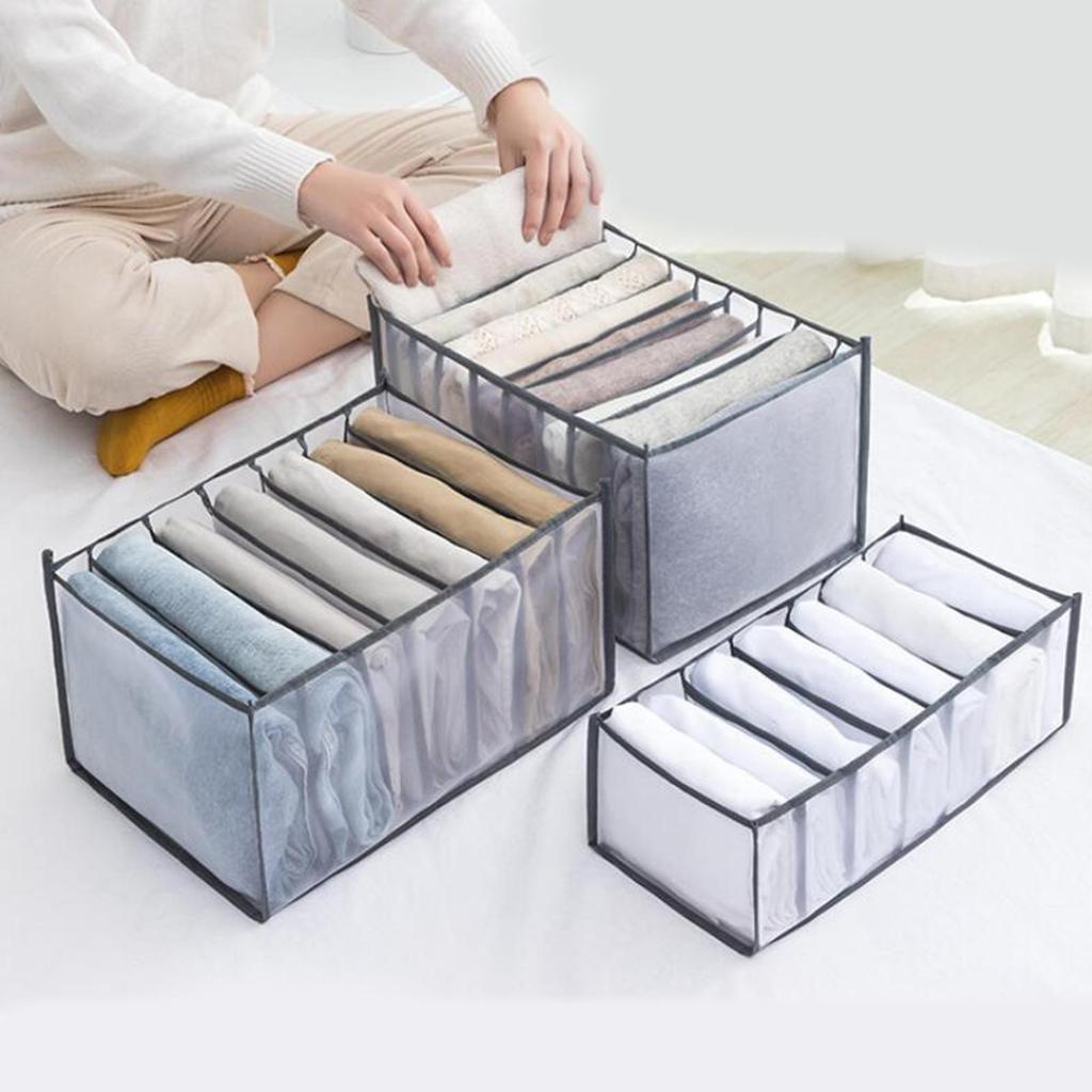 Cloth Drawer Organizer Leggings Jeans Pants Storage Basket Box 7 Grids Medium