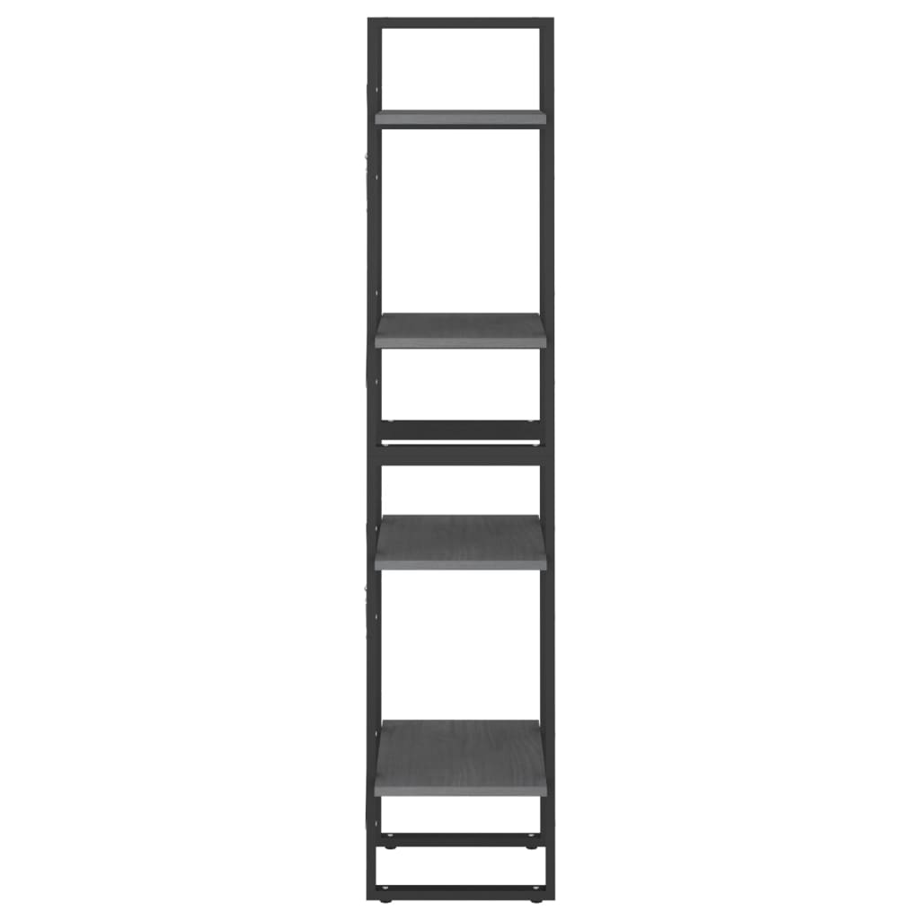 Bookshelf 4 Shelves Grey 40 x 30 x 140 cm Solid Pine Wood