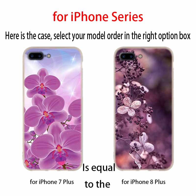 Orchid Flowers Colorful Soft Silicone Case For iPhone 13 11 12 Pro X XS Max XR 6 6S 7 8 Plus SE Mini Cover