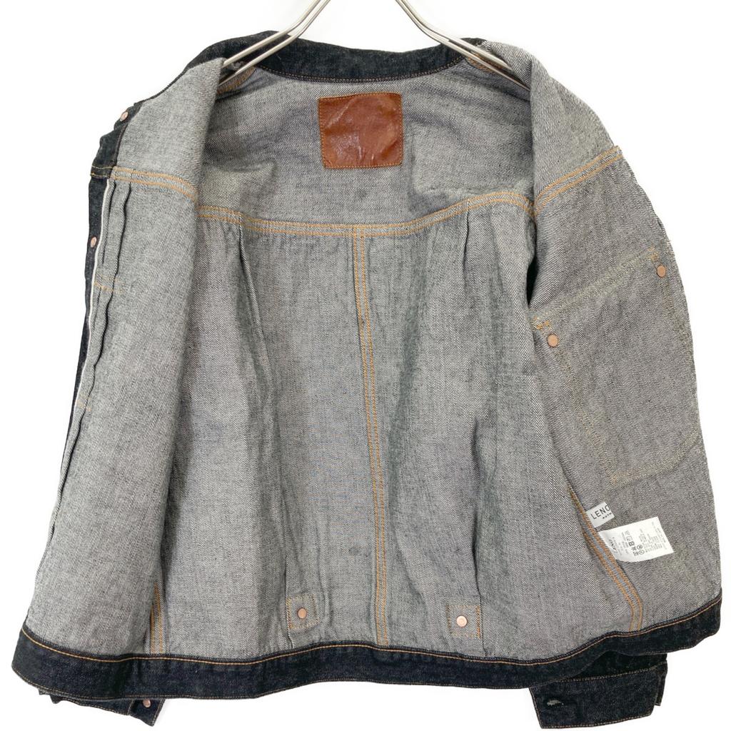 Leno MOONLOID Exclusive BRENDA Black Cotton Cinch Back Denim Trucker Jacket Jacket OO blackUsed