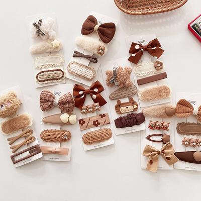 4 шт. Дитячі заколки для волосся Мереживні ведмедики Банти Пов'язки для дівчаток Дитячі шпильки Дитячі аксесуари для волосся Зимова вовна В'язання Заколки