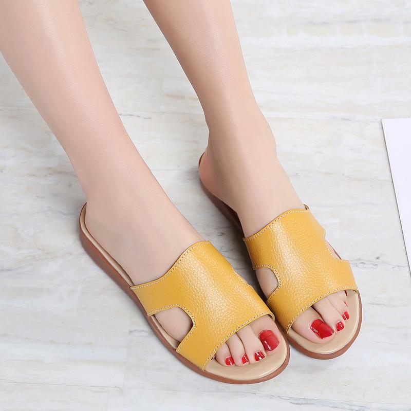 open toe slip on sandals