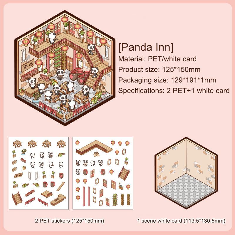 

1 комплект креативных наклеек для домашних животных 3D милые мультяшные наклейки для ландшафтного дизайна модные наклейки с пандой Kawaii подарки