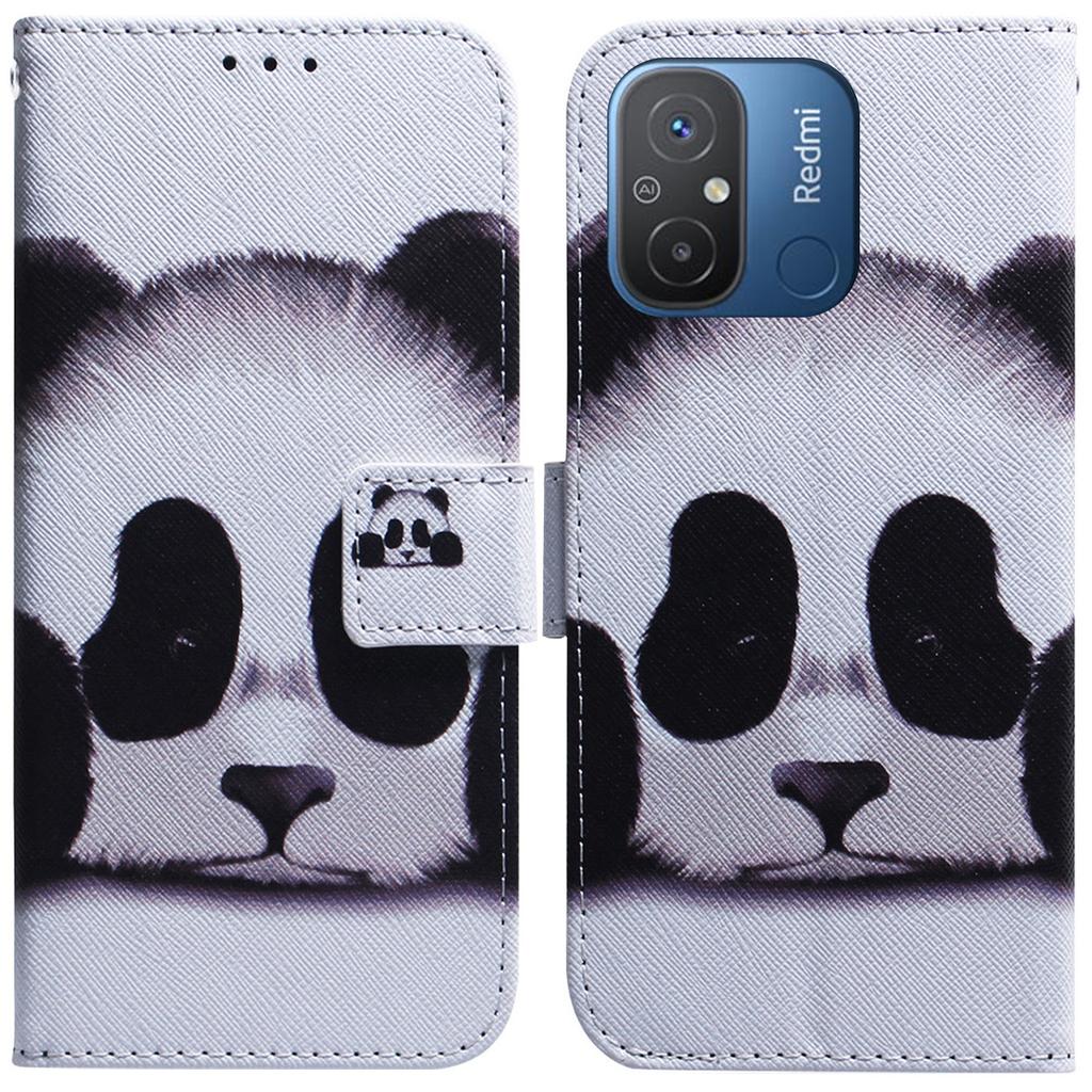 Leather Cover for Xiaomi Redmi 11A 4G/Redmi 12C 4G Phone Case Pattern Printing Anti-Scratch Wallet Shell