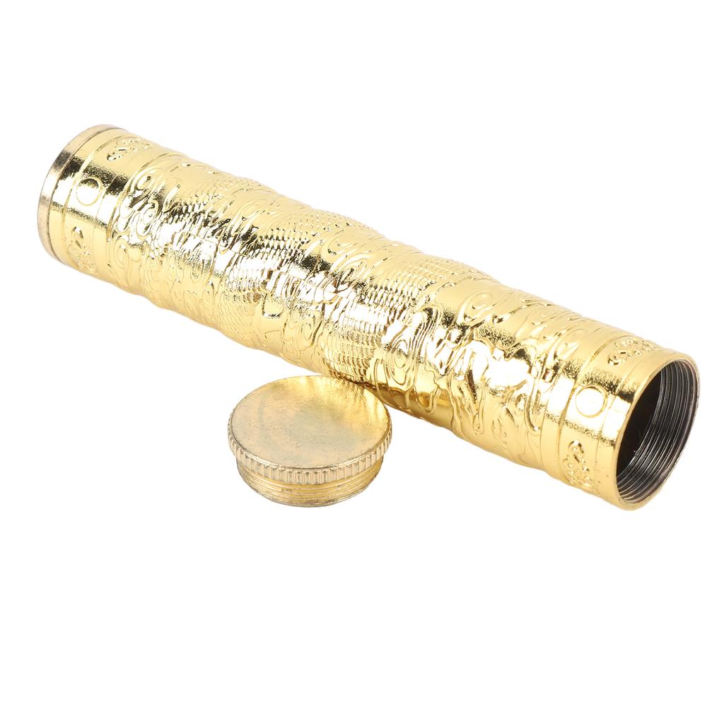 Metal Tube Container Embossed Pattern Water Proof Sealed Storage Tube for Outdoor Camping Travel