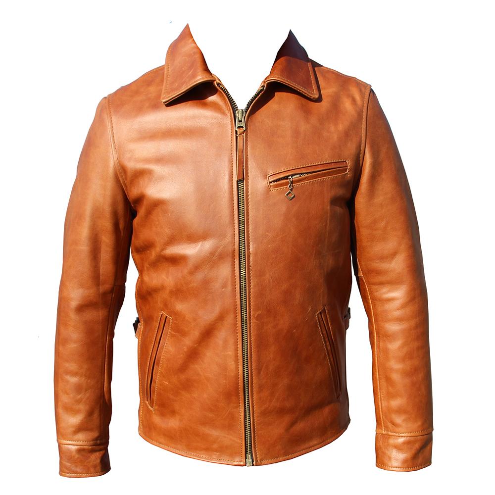 Chinese Size Oil Waxed Cowhide Genuine Leather Jacket Men Color Changes Slim Fit Real Skin Coat Autumn Chaqueta Cuero Hombre Mens Jackets