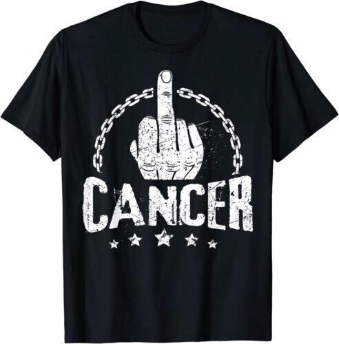 NEW LIMITED Middle Finger To Cancer Cancer Awareness Tee T-Shirt Tops Tee