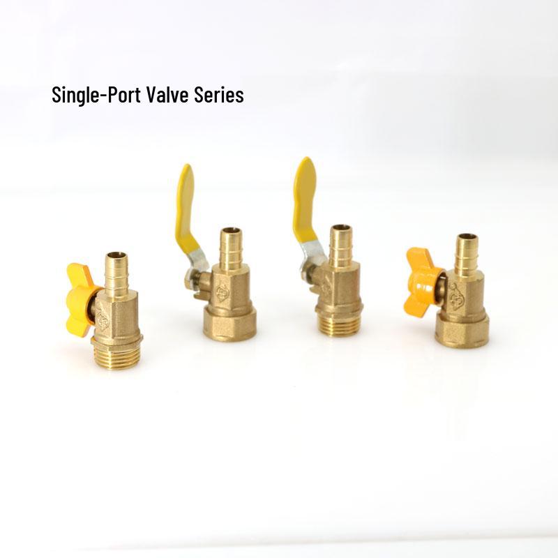 Thickened Brass 4-Point Ball Valve for Natural Gas with Male/Female & Three-Way Tee Valve.