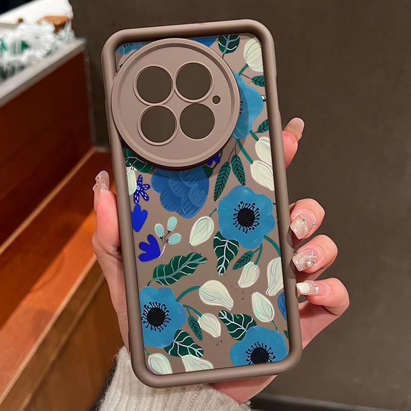 Blaues Trompetenblumenmuster Weiche TPU Silikon Handyhülle Für OnePlus 13T 13 12 11R ACE 5 3 2 Bonbonfarbene Hülle Funda