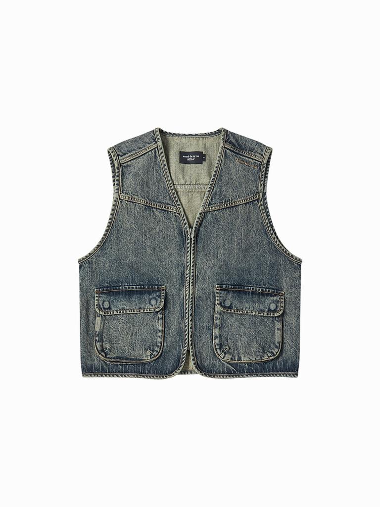 Acme De La Vie Utility Dying Denim Vest (2 Color)