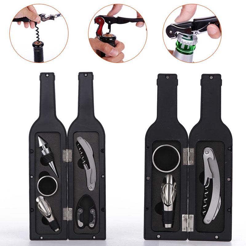 Chrismas Bottle-Shaped Holder Bottle Opener Wine Bottle Corkscrew Set Tool Bar Accessories Home Bars 2021 Hot Sale Wine Stoppers