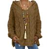 Knitted Hoodie Hooded Coldproof Thick Autumn Winter Solid Color Loose Sweater Jumper Female Clothing