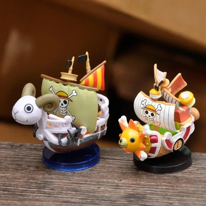One Piece 7cm Ship Anime Figure Luffy Model Super Adorable Mini Boat THOUSANDSUNNY Going Merry Assembled Action Figure Toy Fans Gift