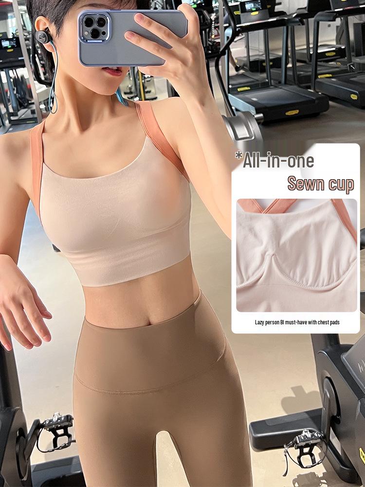 

Женский ударопрочный спортивный бюстгальтер для большой груди - летний топ для йоги и цельный топ для бега XL розовый