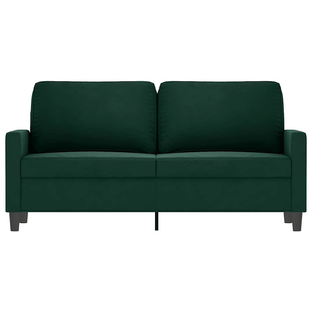 Vidaxl Sofa 2-Osobowa, Ciemnozielona, 140 Cm, Tapicerowana Aksamitem